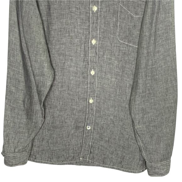 Tommy Bahama XXL Mens Shirt Gray Linen Light Textured Breathable Resort - Picture 5 of 9